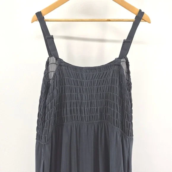 Lane Bryant Navy Ombre Floral Maxi Dress 22/24 2X Smocked Boho Beach Sundress - Picture 9 of 16